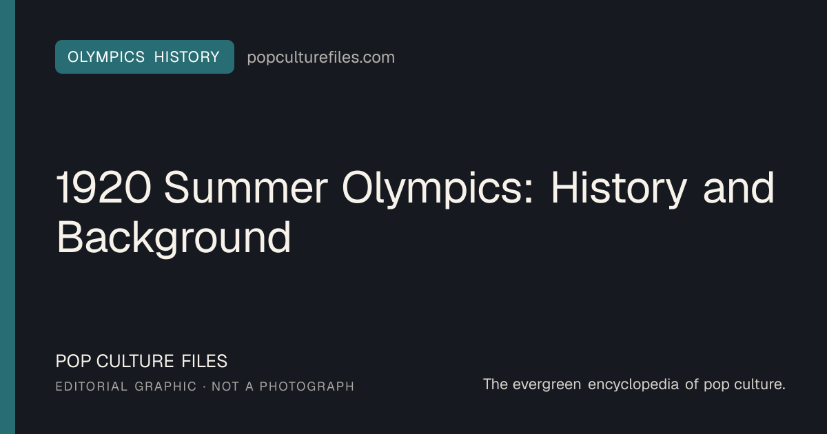 Editorial graphic for: 1920 Summer Olympics: History and Background