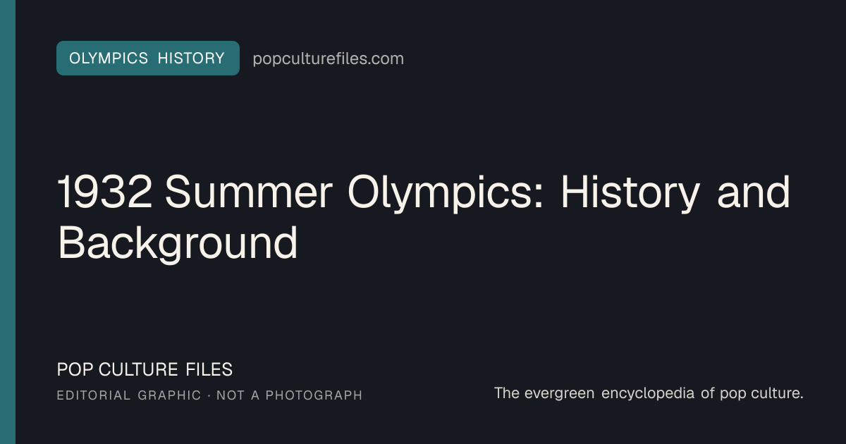 Editorial graphic for: 1932 Summer Olympics: History and Background