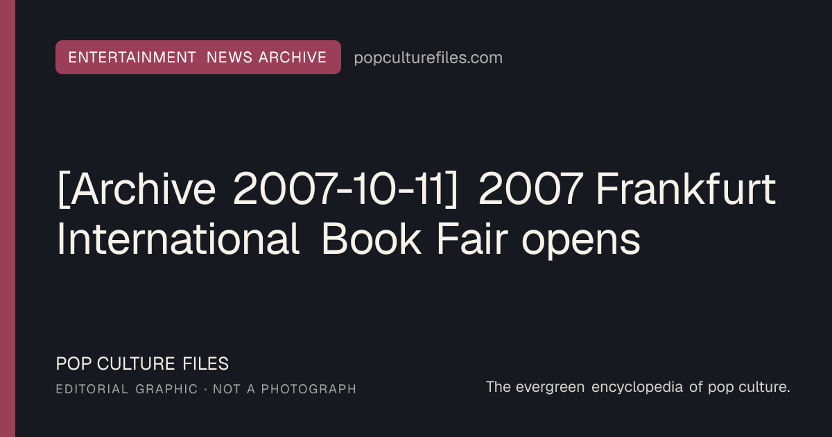 Editorial graphic for: [Archive 2007-10-11] 2007 Frankfurt International Book Fair opens