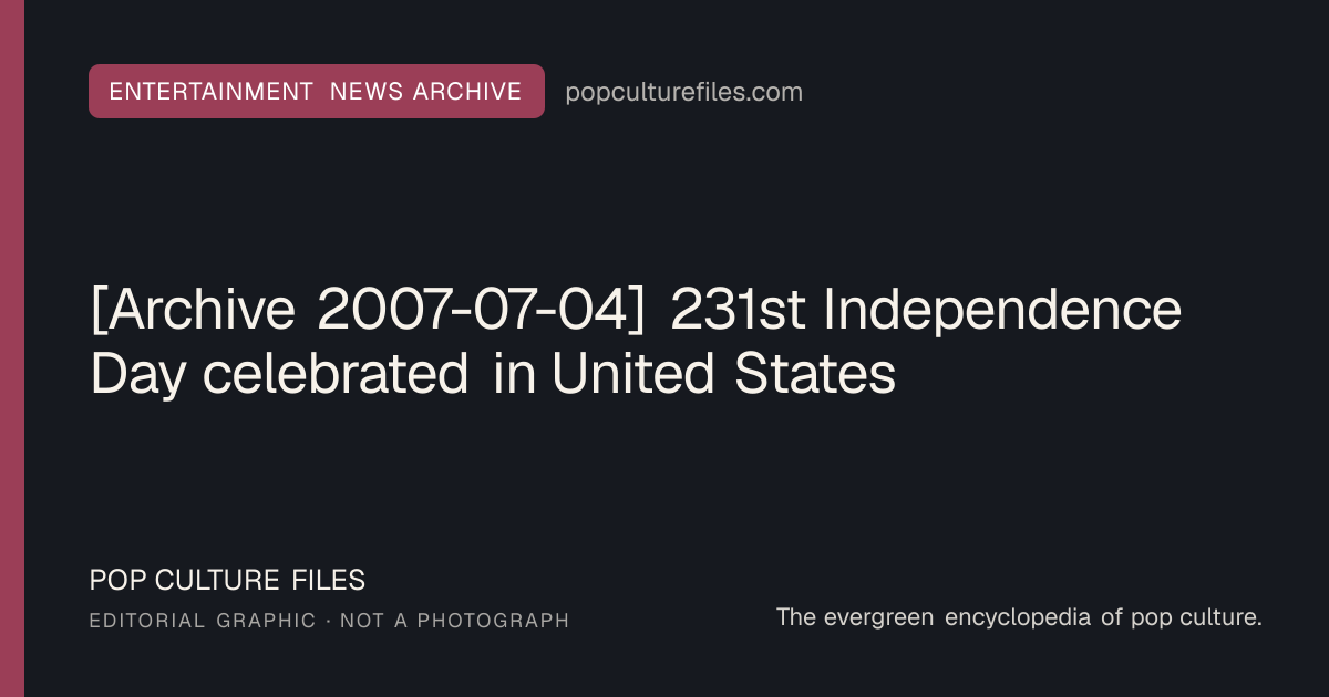 Editorial graphic for: [Archive 2007-07-04] 231st Independence Day celebrated in United States