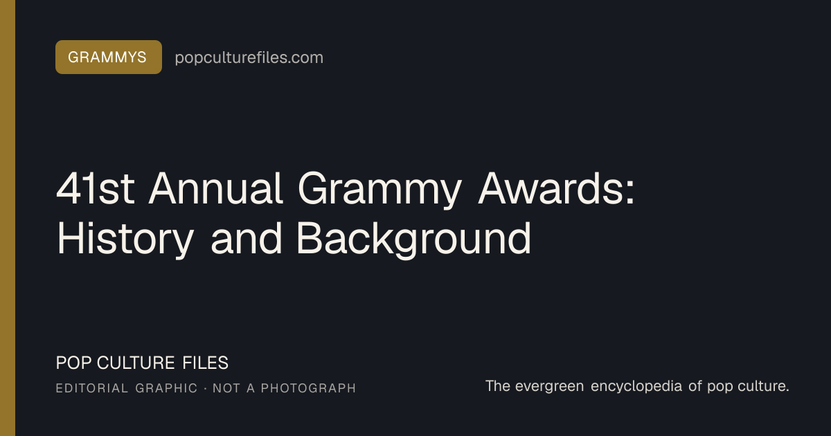 Editorial graphic for: 41st Annual Grammy Awards: History and Background