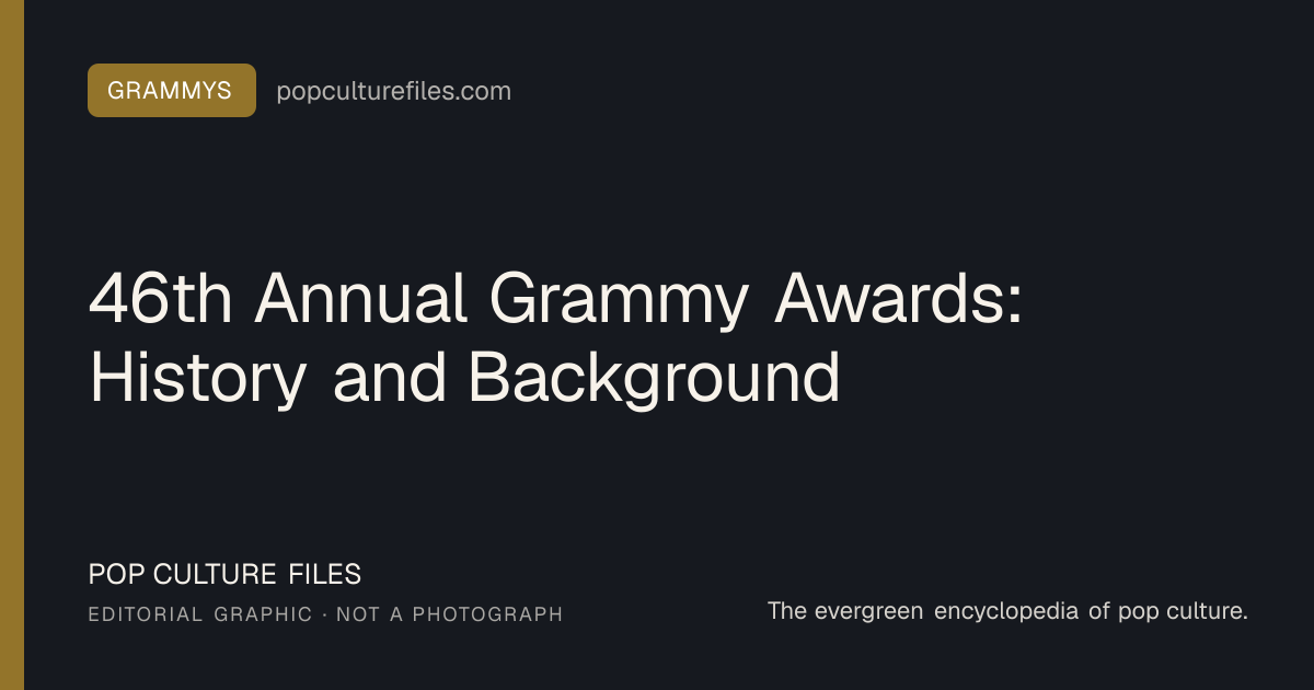 Editorial graphic for: 46th Annual Grammy Awards: History and Background