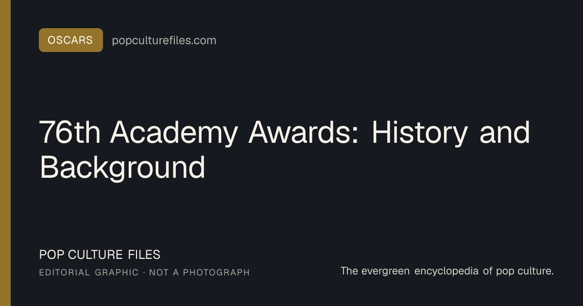 Editorial graphic for: 76th Academy Awards: History and Background