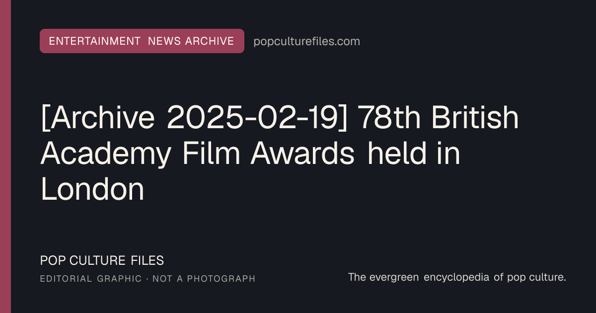 Editorial graphic for: [Archive 2025-02-19] 78th British Academy Film Awards held in London