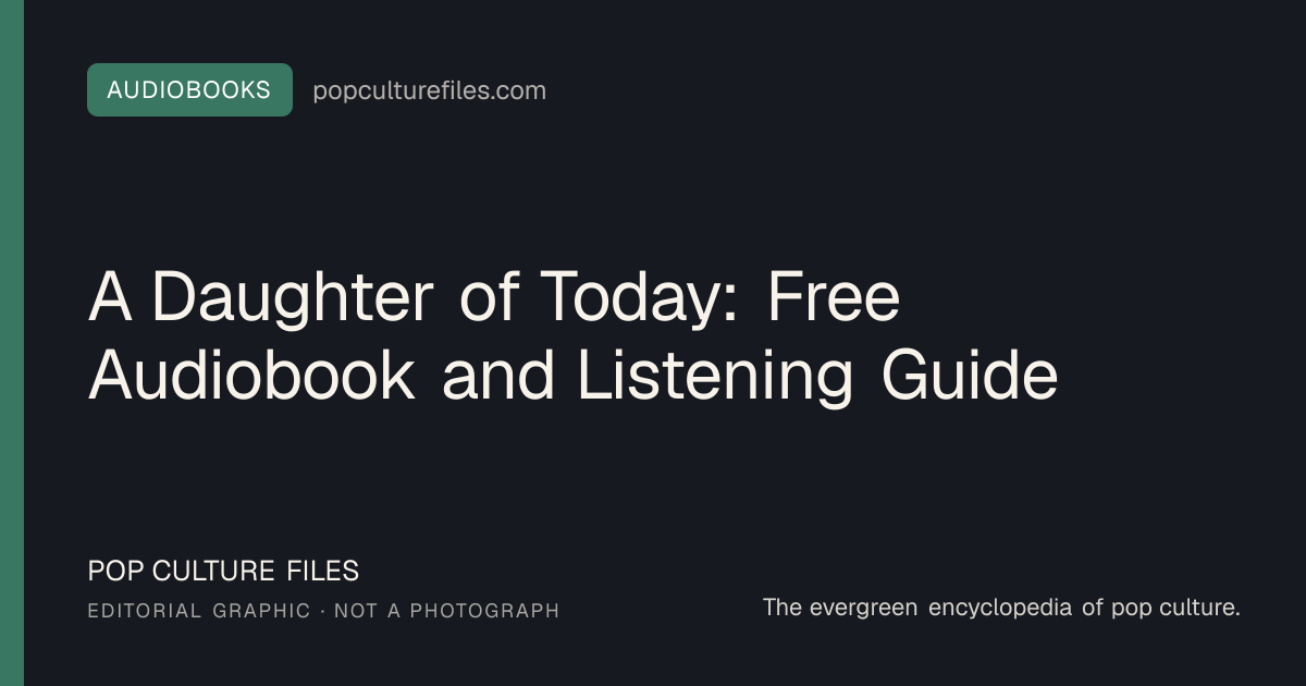 Editorial graphic for: A Daughter of Today: Free Audiobook and Listening Guide