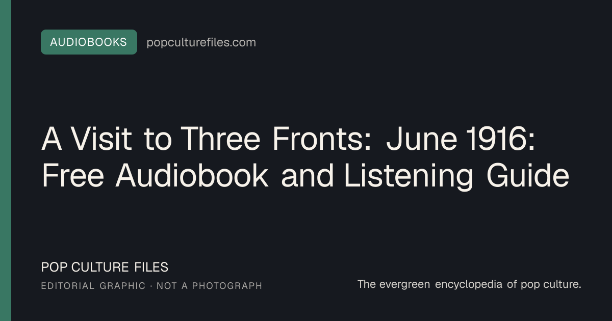Editorial graphic for: A Visit to Three Fronts: June 1916: Free Audiobook and Listening Guide