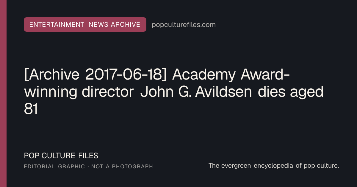 Editorial graphic for: [Archive 2017-06-18] Academy Award-winning director John G. Avildsen dies aged 81
