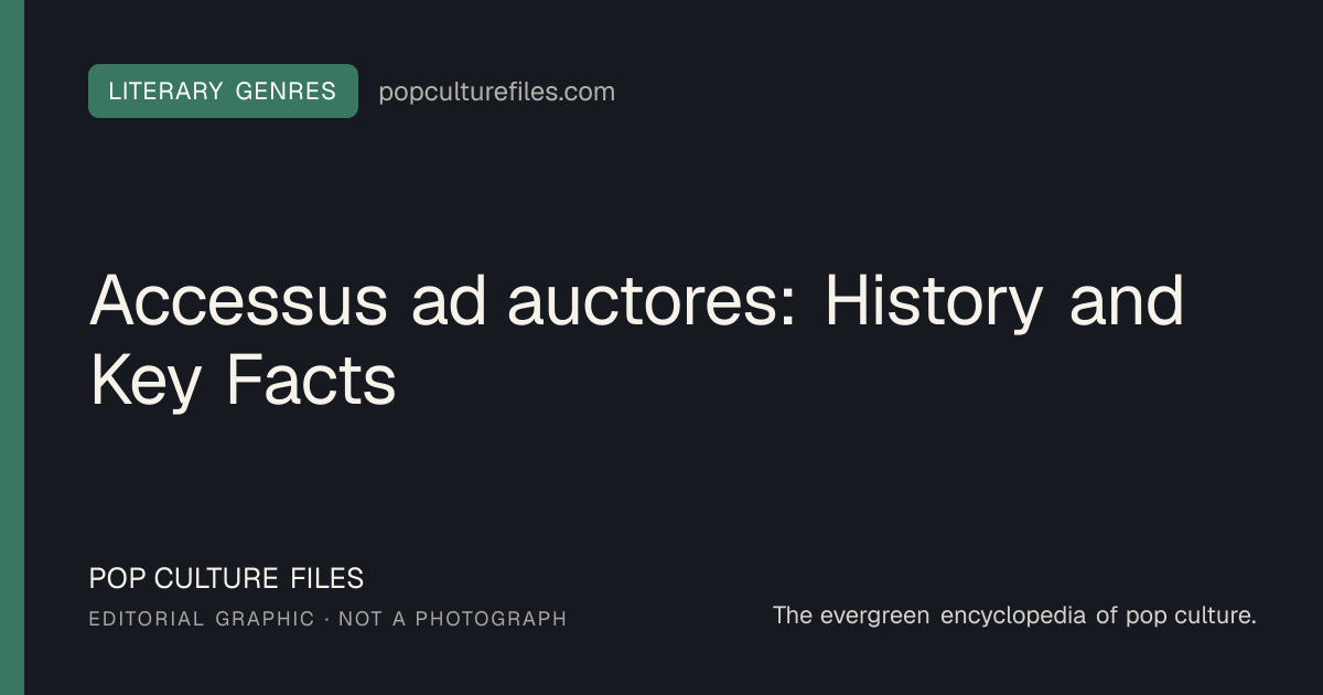 Editorial graphic for: Accessus ad auctores: History and Key Facts