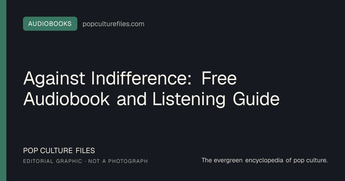 Editorial graphic for: Against Indifference: Free Audiobook and Listening Guide