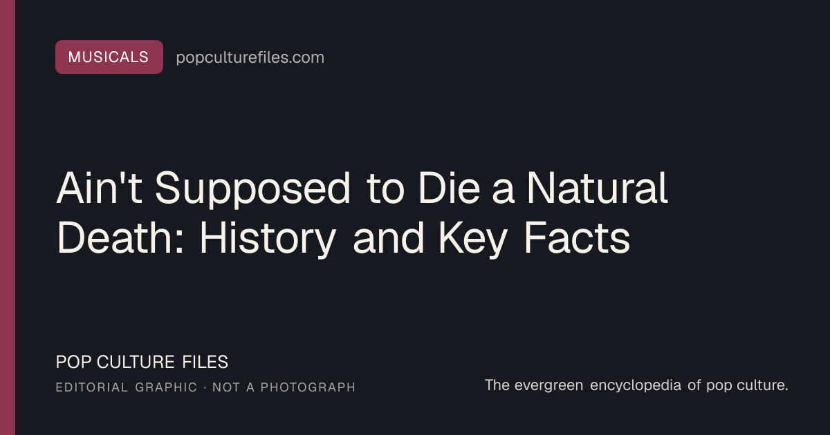 Editorial graphic for: Ain't Supposed to Die a Natural Death: History and Key Facts