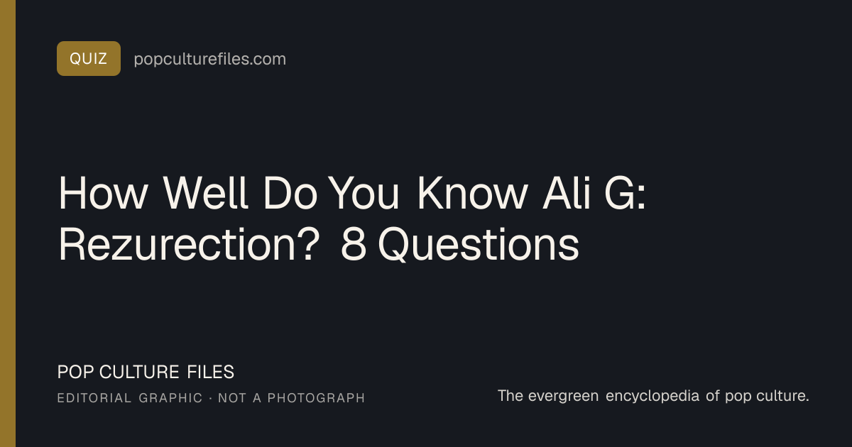 Editorial graphic for: How Well Do You Know Ali G: Rezurection? 8 Questions