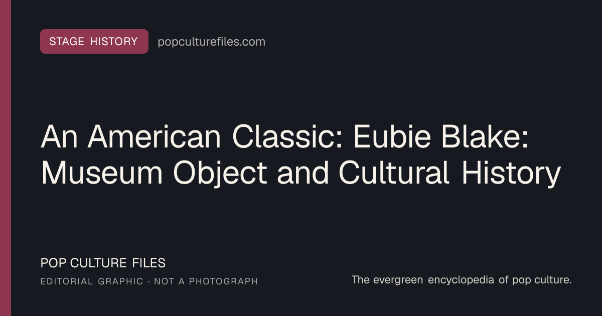 Editorial graphic for: An American Classic: Eubie Blake: Museum Object and Cultural History