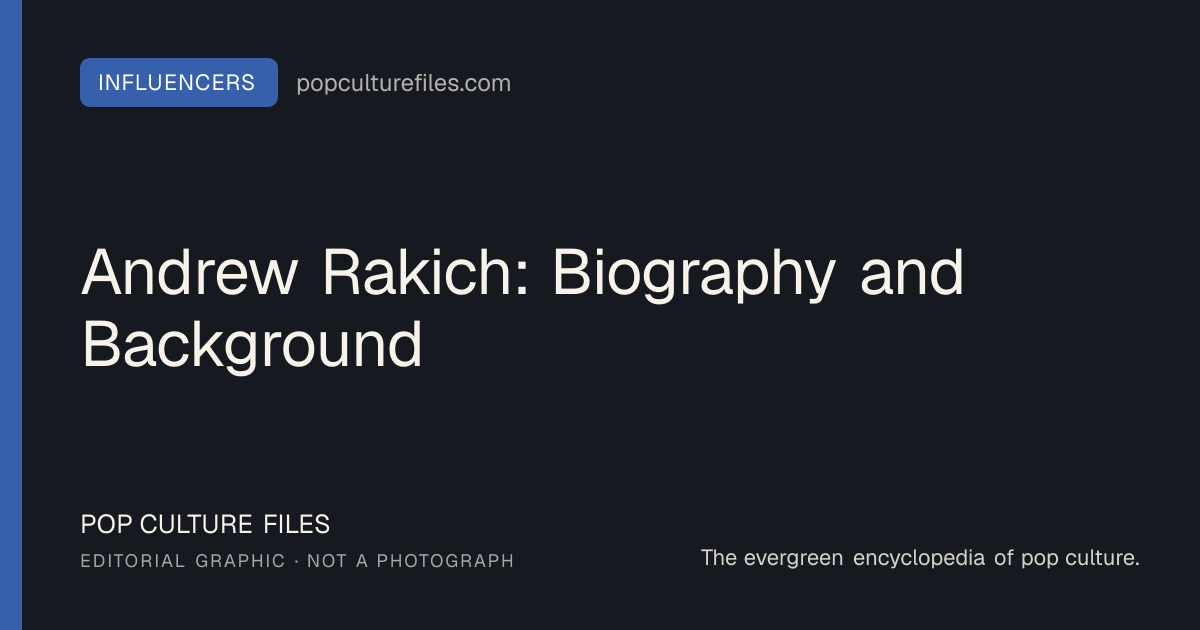 Editorial graphic for: Andrew Rakich: Biography and Background
