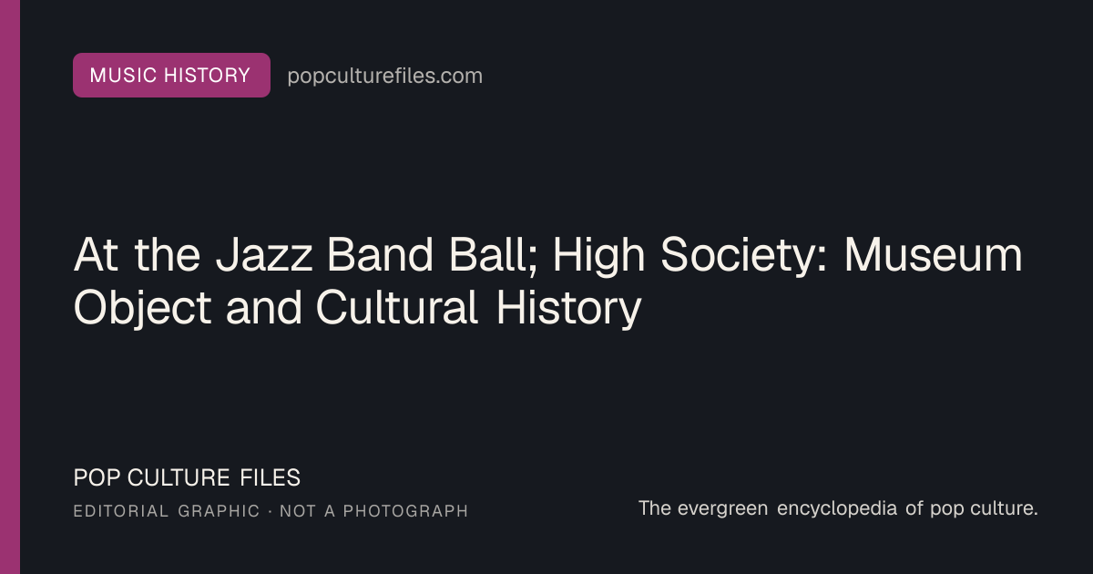 Editorial graphic for: At the Jazz Band Ball; High Society: Museum Object and Cultural History