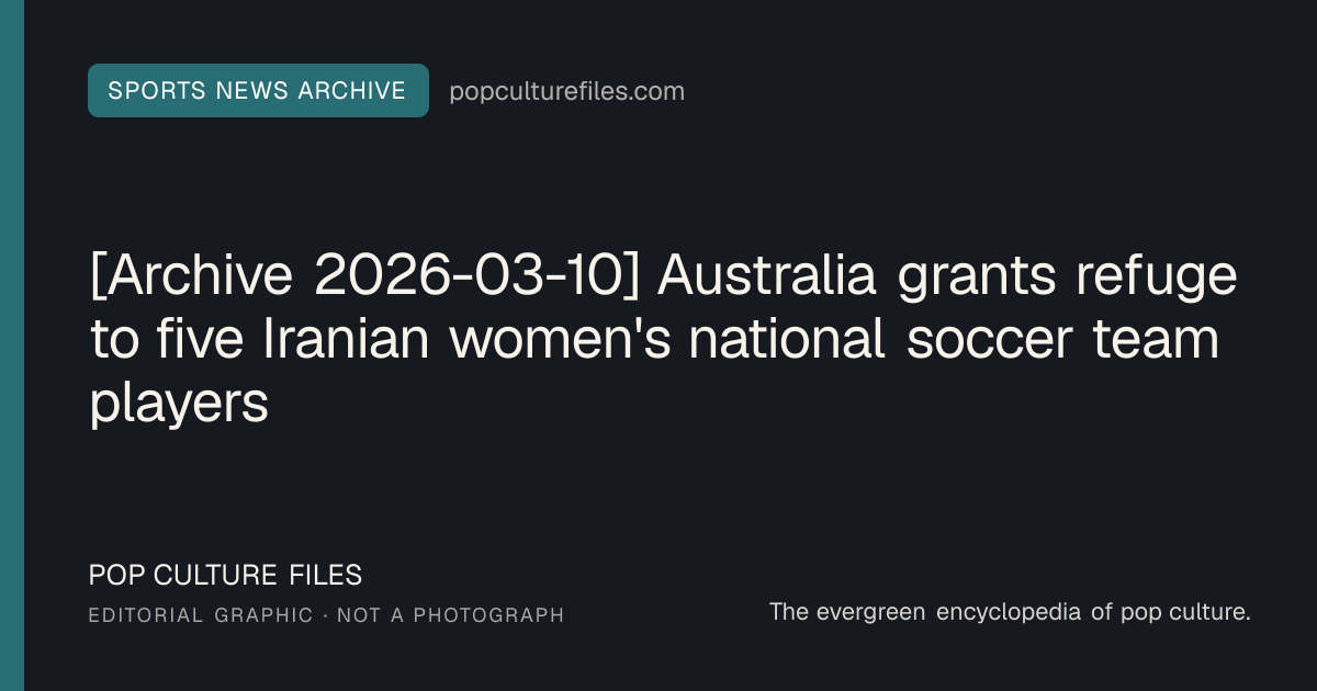 Editorial graphic for: [Archive 2026-03-10] Australia grants refuge to five Iranian women's national soccer team players