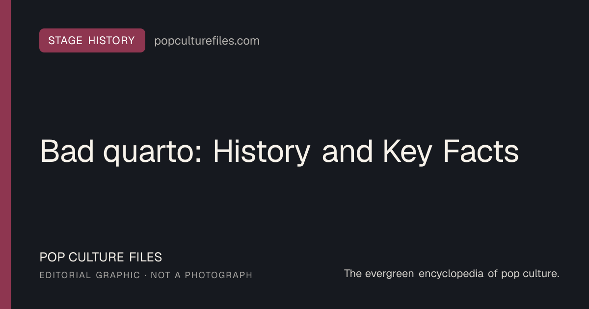 Editorial graphic for: Bad quarto: History and Key Facts