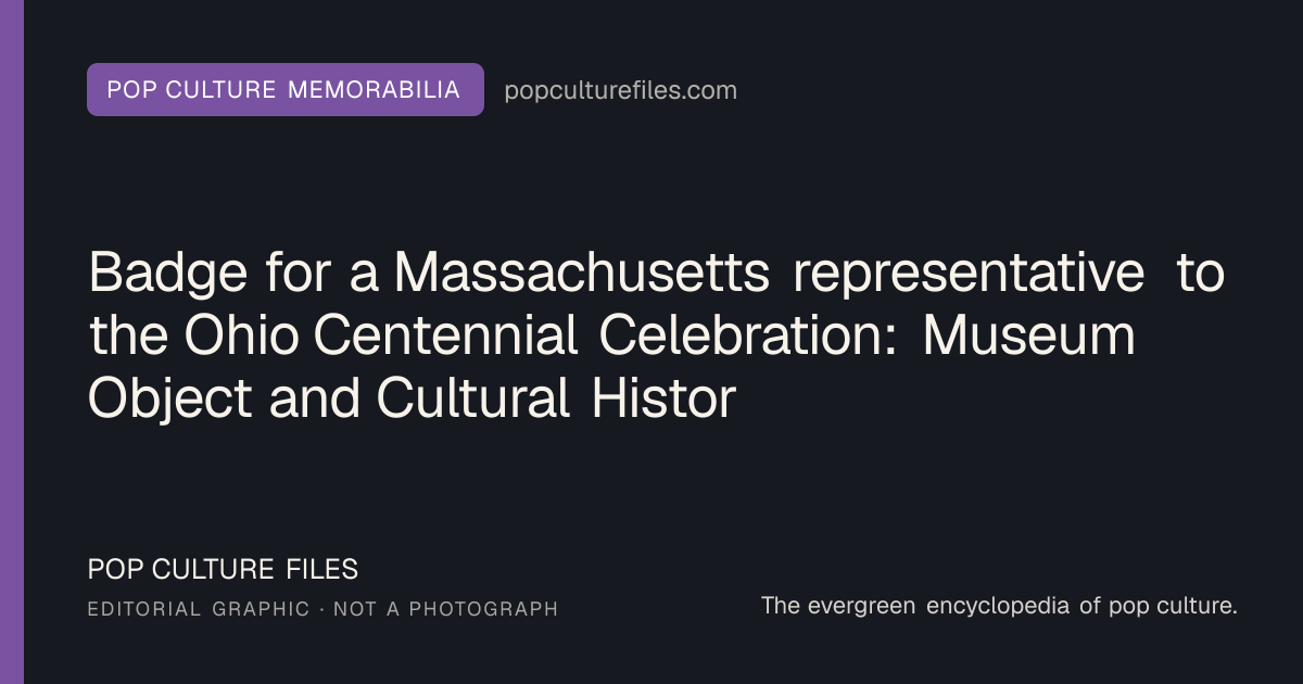 Editorial graphic for: Badge for a Massachusetts representative to the Ohio Centennial Celebration: Museum Object and Cultural History
