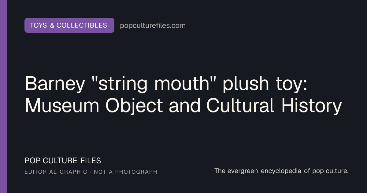 Editorial graphic for: Barney "string mouth" plush toy: Museum Object and Cultural History