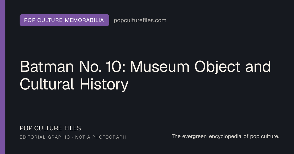 Editorial graphic for: Batman No. 10: Museum Object and Cultural History