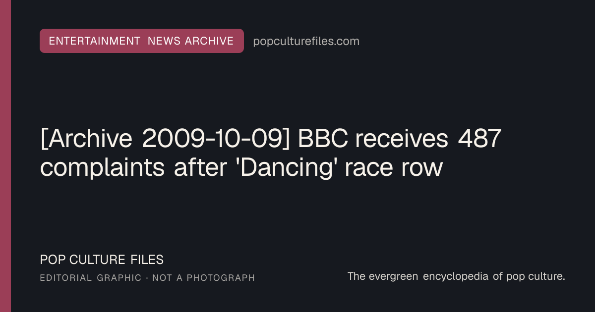 Editorial graphic for: [Archive 2009-10-09] BBC receives 487 complaints after 'Dancing' race row