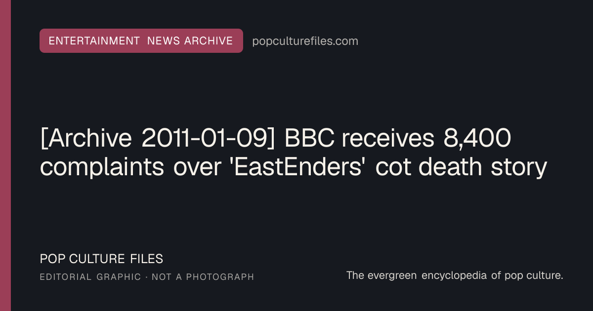 Editorial graphic for: [Archive 2011-01-09] BBC receives 8,400 complaints over 'EastEnders' cot death story