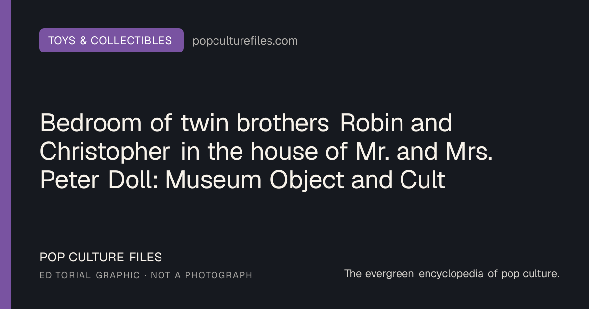 Editorial graphic for: Bedroom of twin brothers Robin and Christopher in the house of Mr. and Mrs. Peter Doll: Museum Object and Cultural History