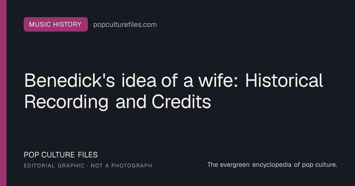 Editorial graphic for: Benedick's idea of a wife: Historical Recording and Credits
