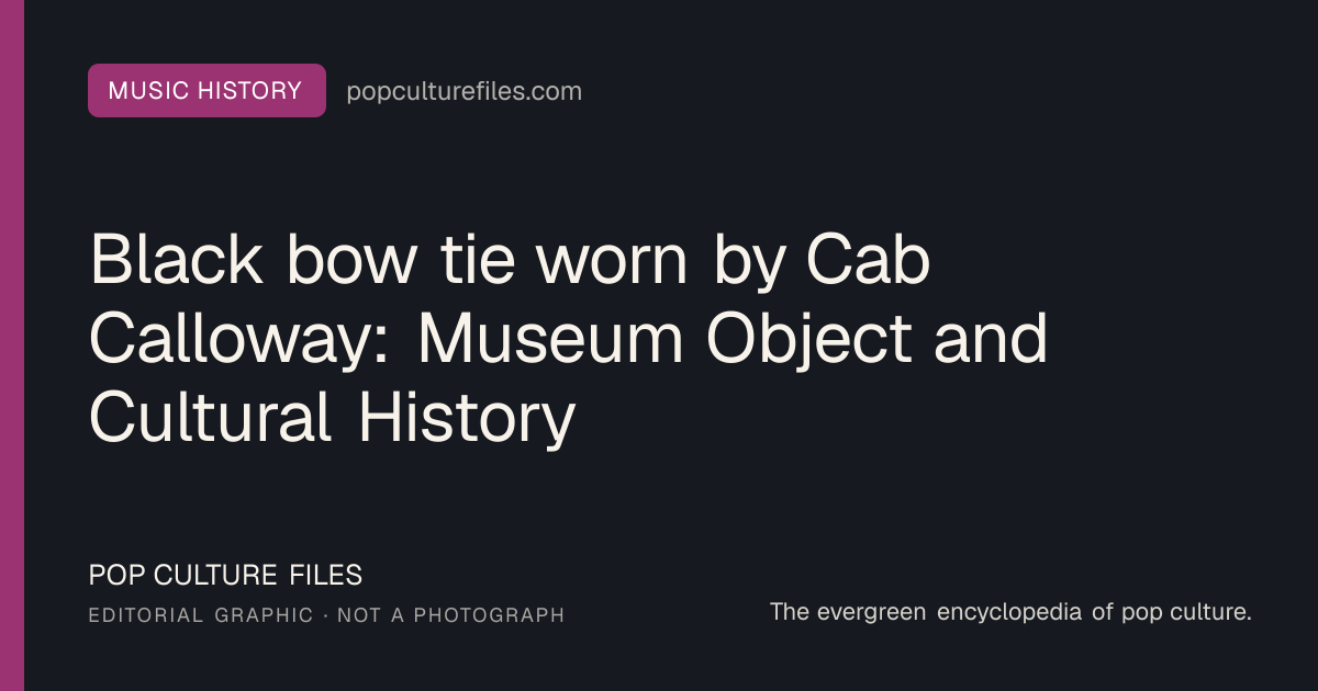 Editorial graphic for: Black bow tie worn by Cab Calloway: Museum Object and Cultural History