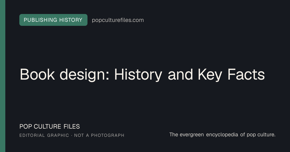 Editorial graphic for: Book design: History and Key Facts