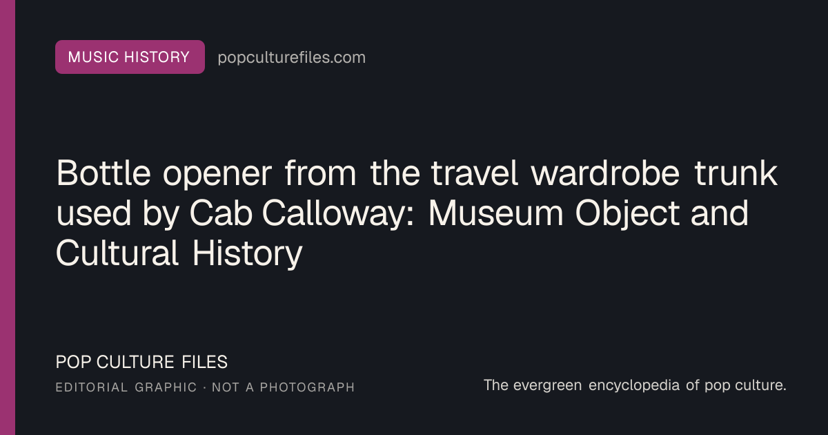 Editorial graphic for: Bottle opener from the travel wardrobe trunk used by Cab Calloway: Museum Object and Cultural History