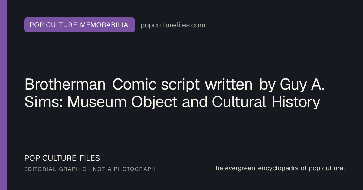 Editorial graphic for: Brotherman Comic script written by Guy A. Sims: Museum Object and Cultural History