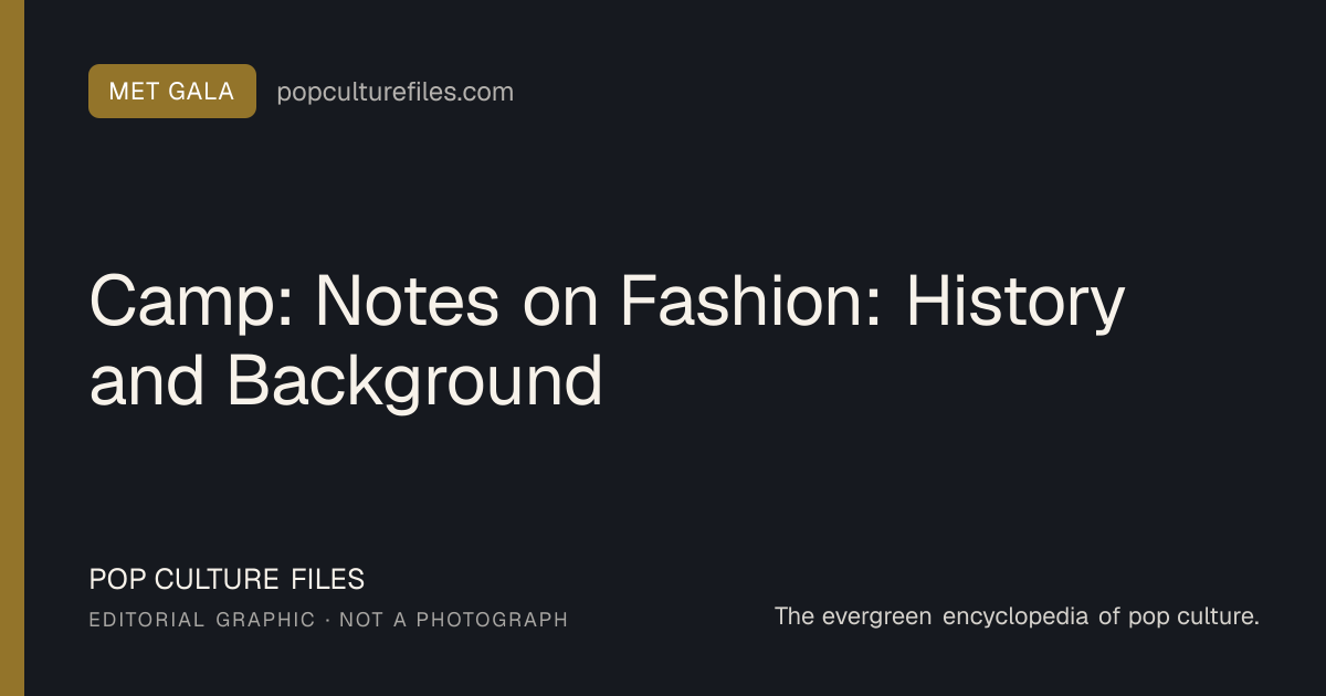 Editorial graphic for: Camp: Notes on Fashion: History and Background