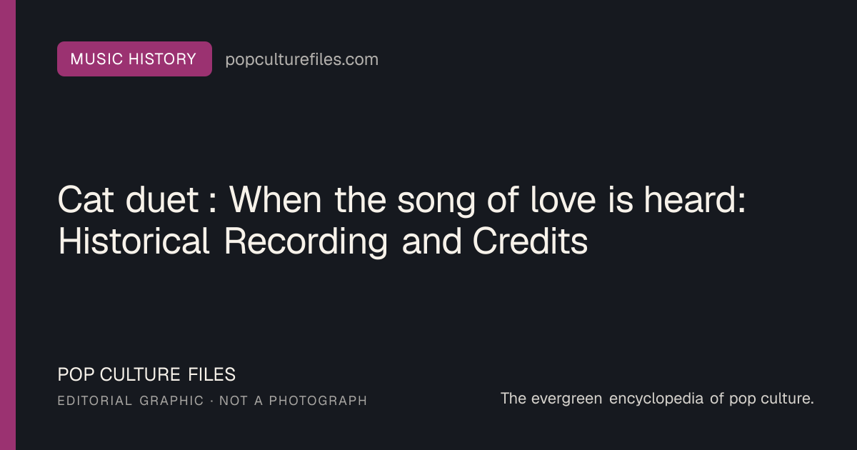 Editorial graphic for: Cat duet : When the song of love is heard: Historical Recording and Credits