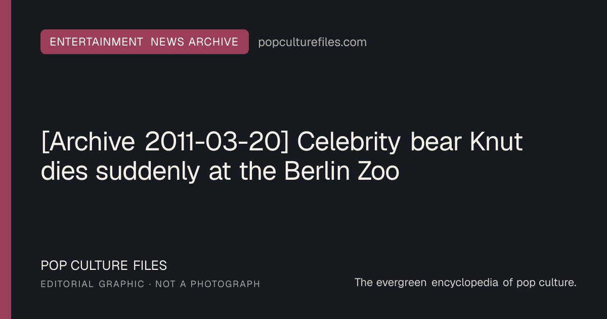 Editorial graphic for: [Archive 2011-03-20] Celebrity bear Knut dies suddenly at the Berlin Zoo