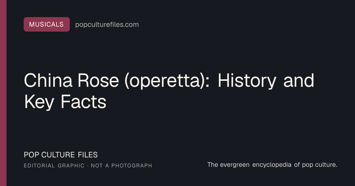 Editorial graphic for: China Rose (operetta): History and Key Facts