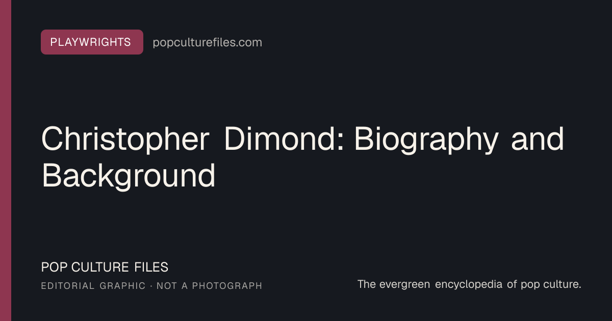 Editorial graphic for: Christopher Dimond: Biography and Background