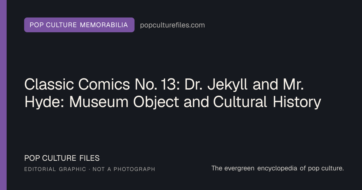 Editorial graphic for: Classic Comics No. 13: Dr. Jekyll and Mr. Hyde: Museum Object and Cultural History