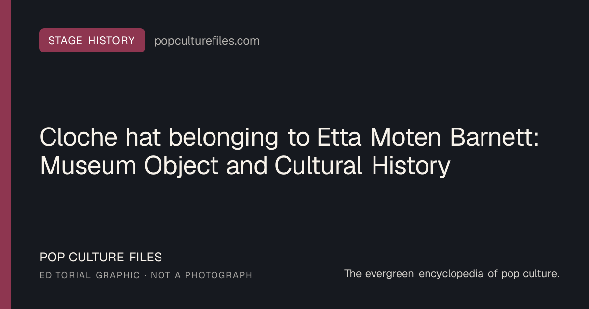 Editorial graphic for: Cloche hat belonging to Etta Moten Barnett: Museum Object and Cultural History