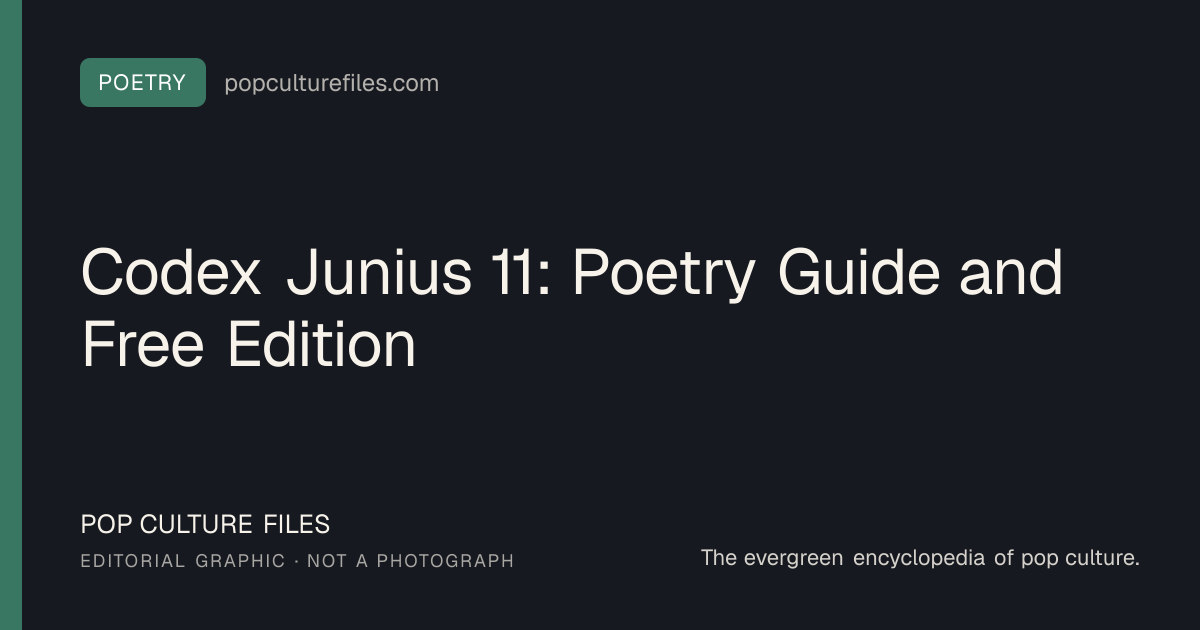 Editorial graphic for: Codex Junius 11: Poetry Guide and Free Edition