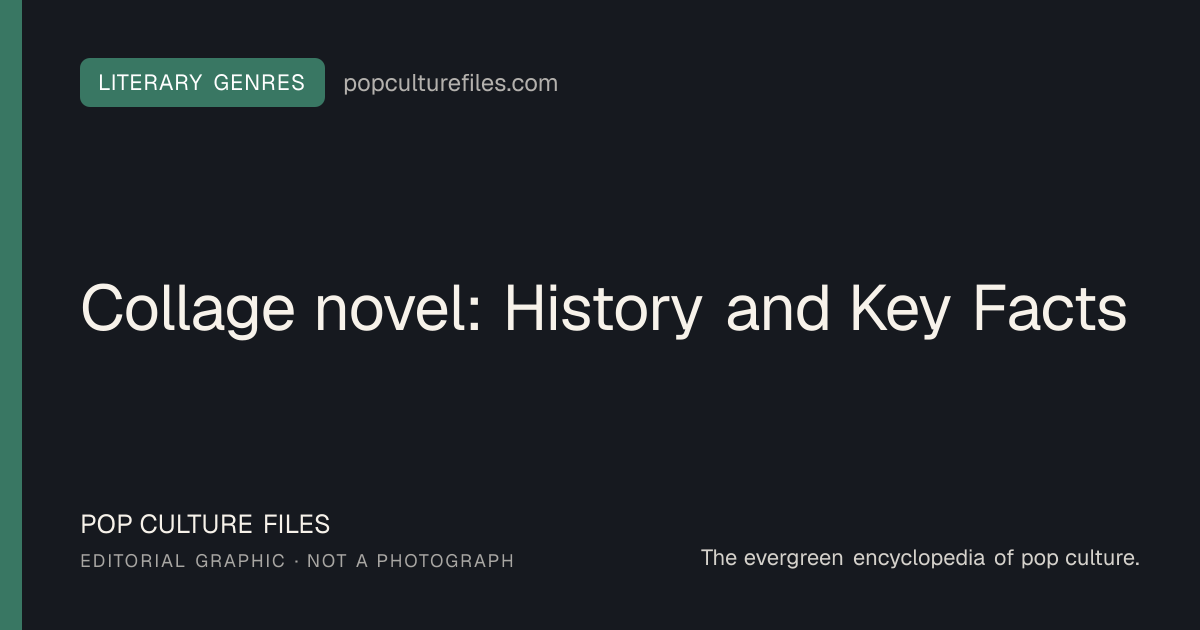 Editorial graphic for: Collage novel: History and Key Facts