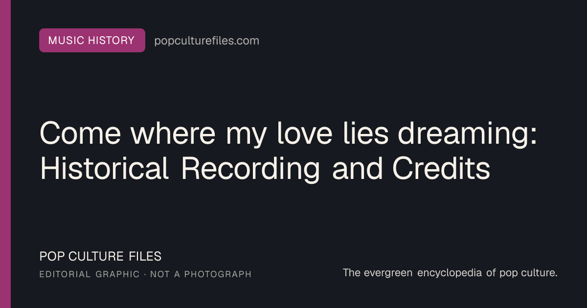 Editorial graphic for: Come where my love lies dreaming: Historical Recording and Credits