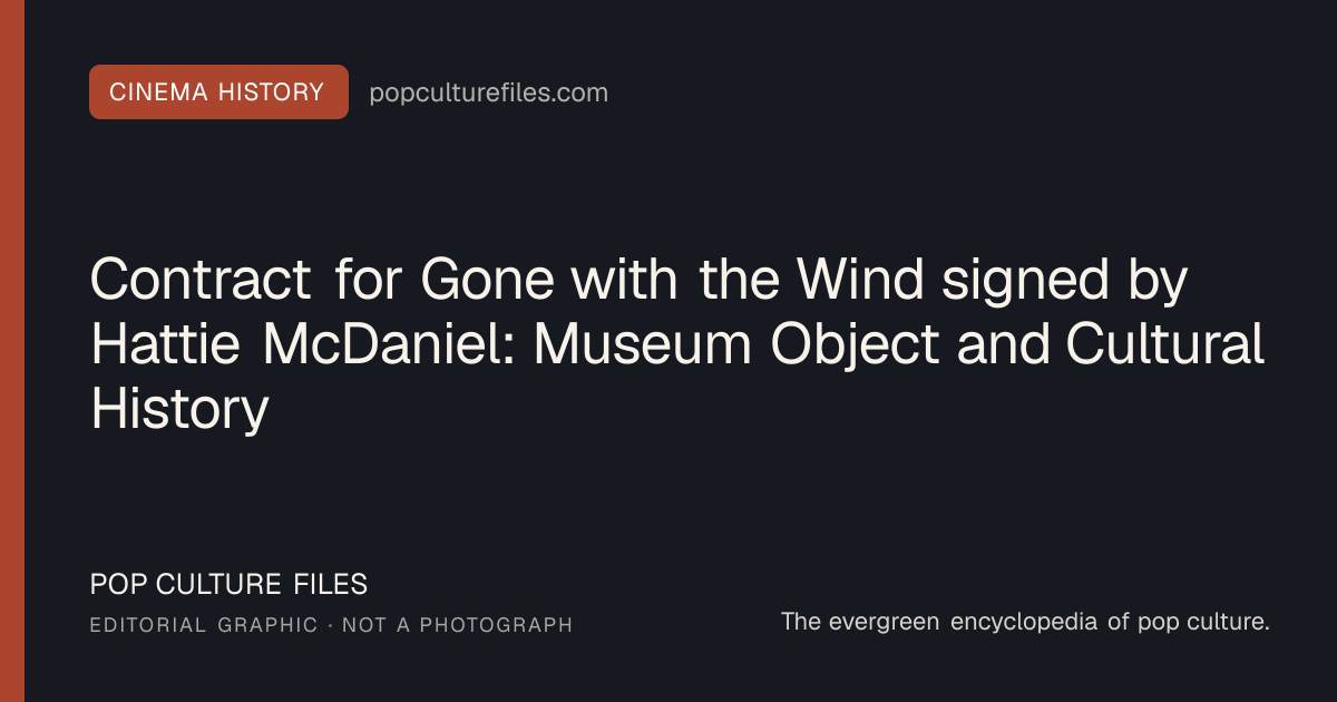 Editorial graphic for: Contract for Gone with the Wind signed by Hattie McDaniel: Museum Object and Cultural History