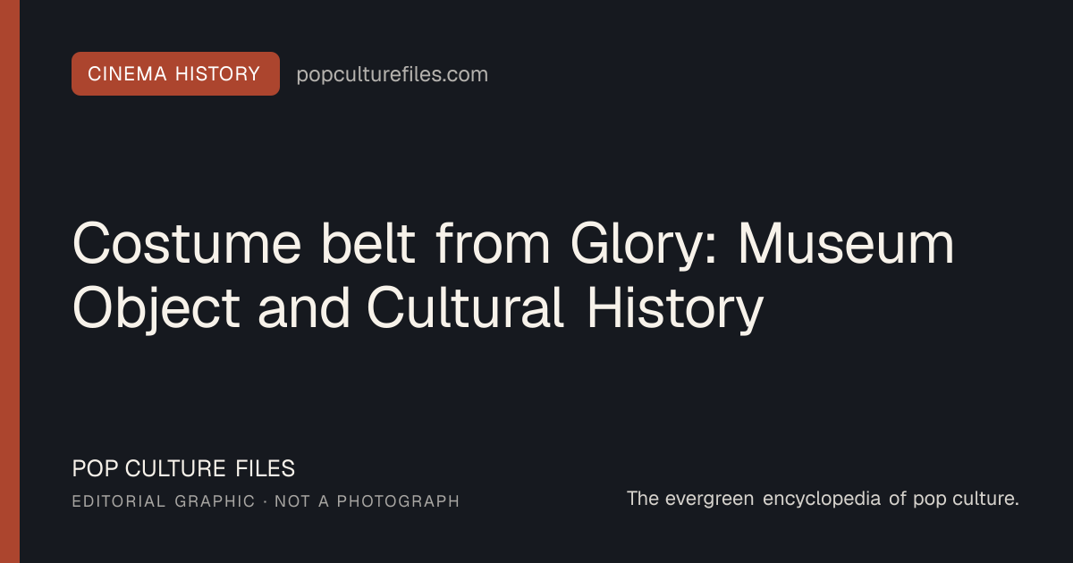 Editorial graphic for: Costume belt from Glory: Museum Object and Cultural History