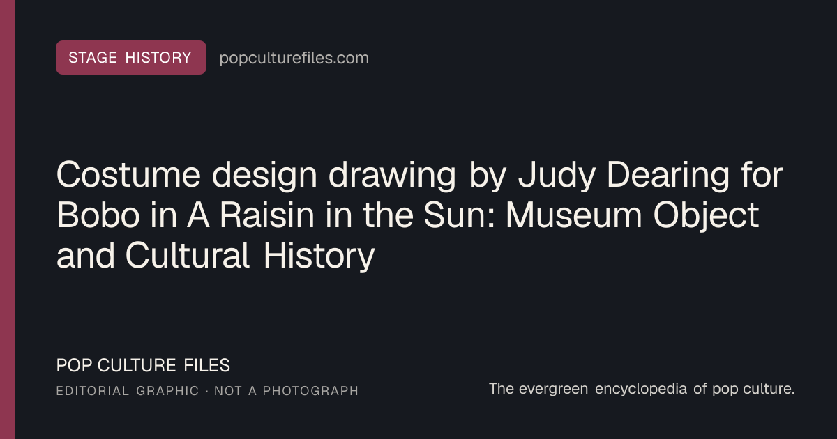 Editorial graphic for: Costume design drawing by Judy Dearing for Bobo in A Raisin in the Sun: Museum Object and Cultural History