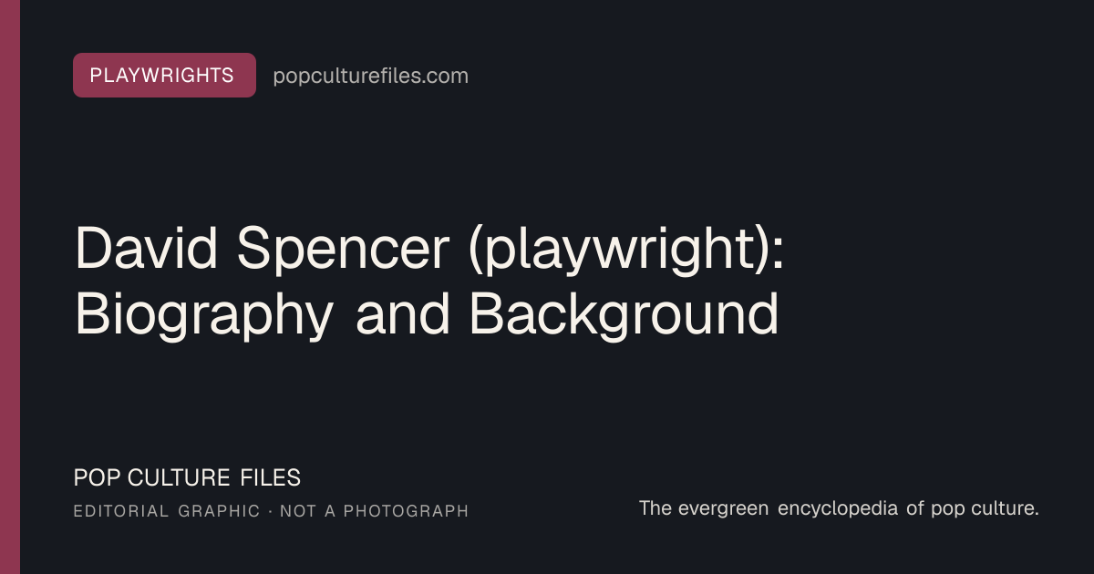 Editorial graphic for: David Spencer (playwright): Biography and Background