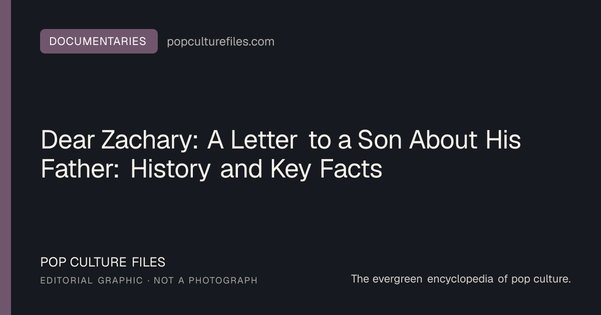 Editorial graphic for: Dear Zachary: A Letter to a Son About His Father: History and Key Facts