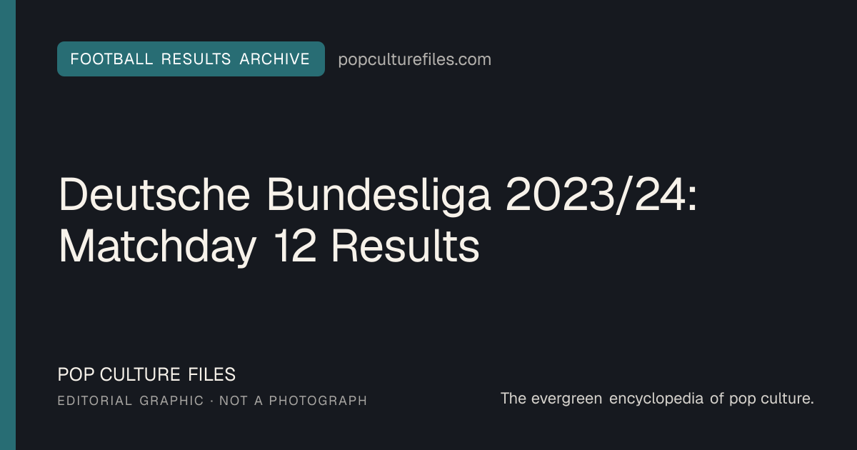Editorial graphic for: Deutsche Bundesliga 2023/24: Matchday 12 Results