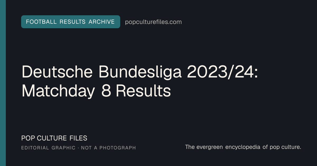 Editorial graphic for: Deutsche Bundesliga 2023/24: Matchday 8 Results