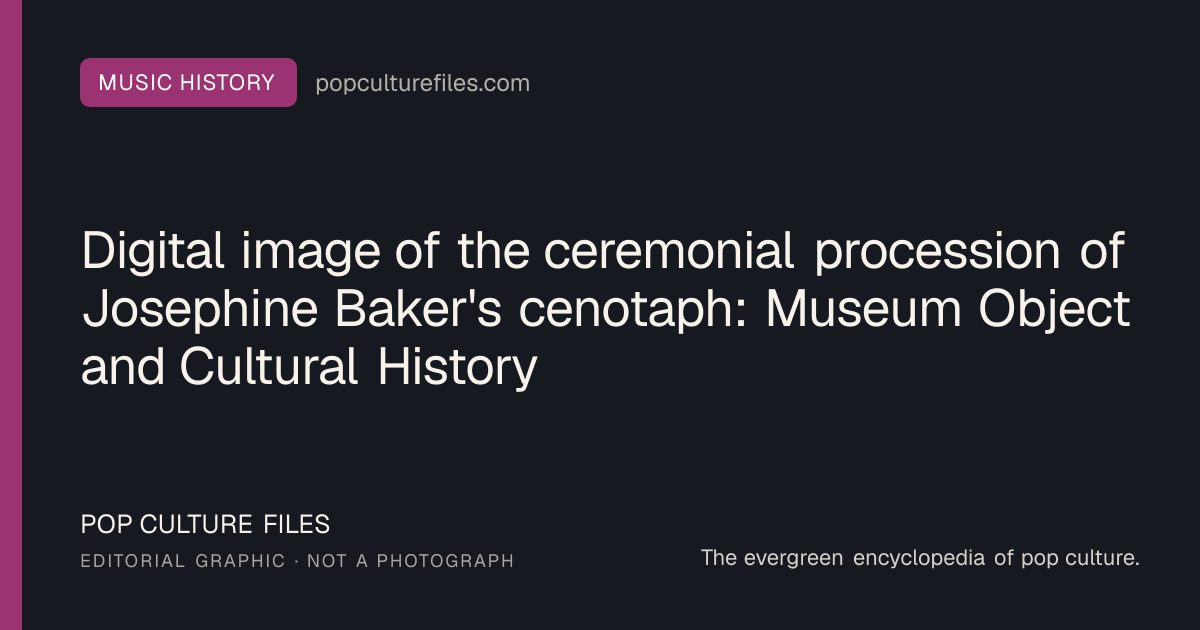 Editorial graphic for: Digital image of the ceremonial procession of Josephine Baker's cenotaph: Museum Object and Cultural History