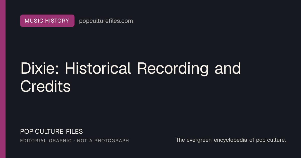 Editorial graphic for: Dixie: Historical Recording and Credits
